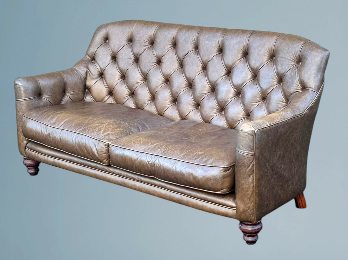 Brown Leather Chesterfield Sofa - Authentic Furniture