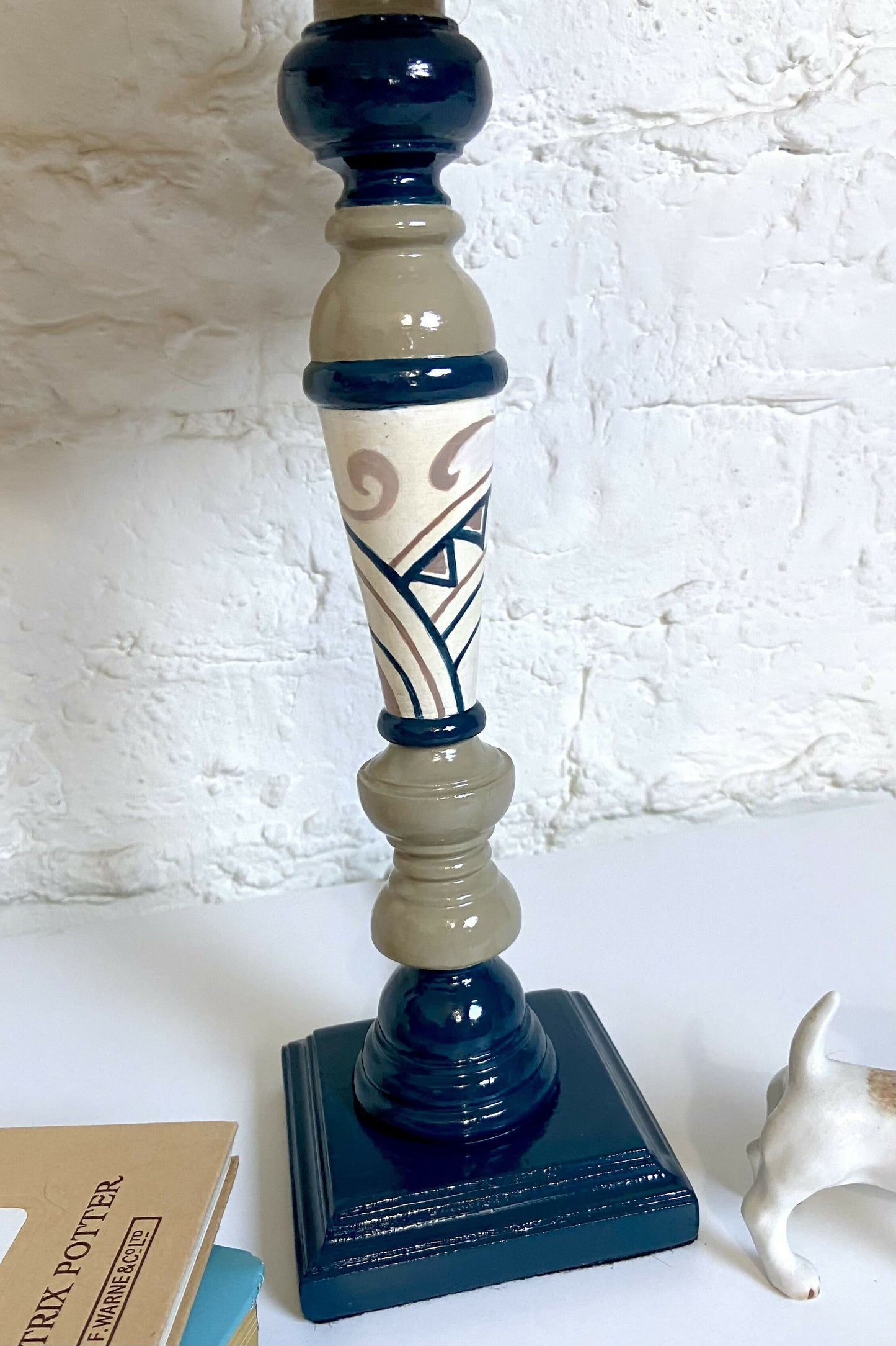 Lamp Hand Painted Art Deco Style