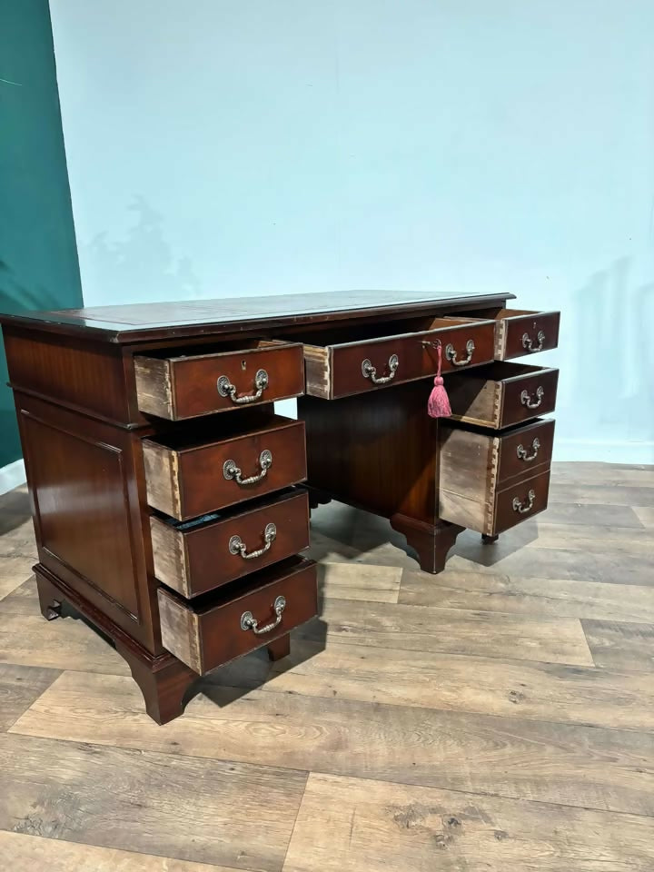 Vintage Mahogany Pedestal Desk