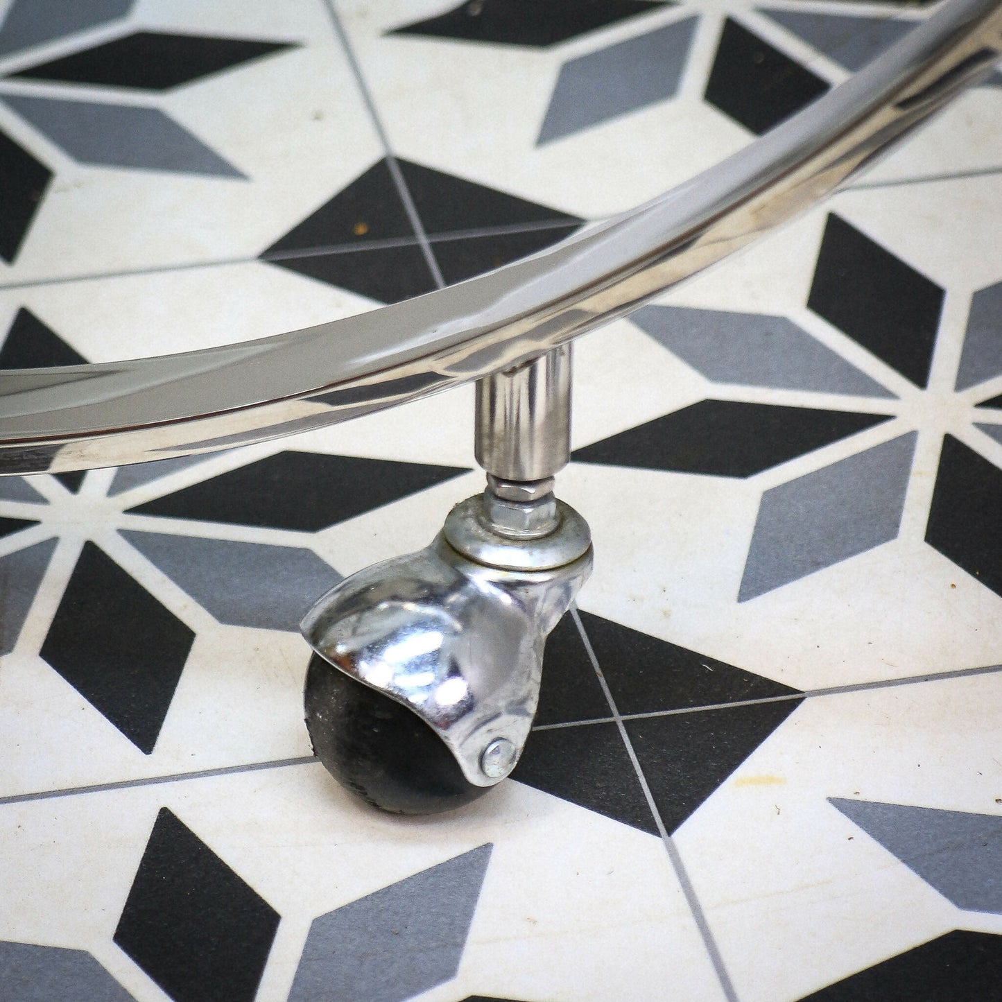 Art Deco Style Cocktail Drinks Savoy Trolley on Castors with Tempered Glass