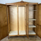 Wardrobe Vintage French Louis Oak Triple Door Carved Armoire Cabinet LOT 6535