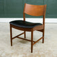4 x Danish Teak Mid Century Dining Chairs with Black Seats -Glostrup Mobelfabrik
