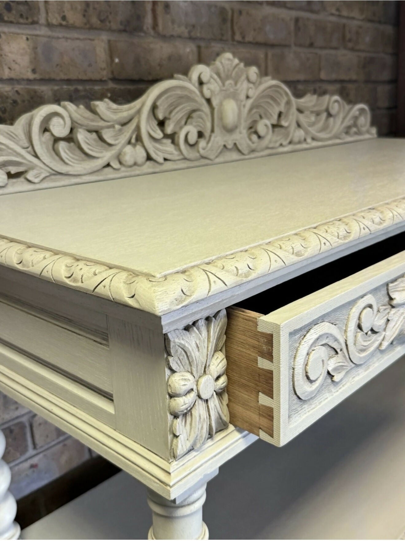 Antique Victorian Buffet/Server in oak with Green Man carvings.