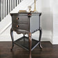 French Side Table Console Table Nightsta in Chocolate Colour with Copper Accents