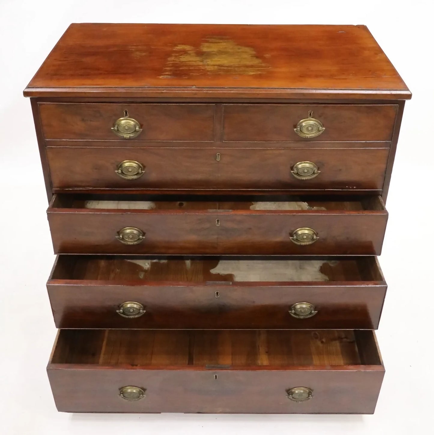 Georgian Mahogany Secretaire Chest of Drawers Fitted Interior FREE UK Delivery