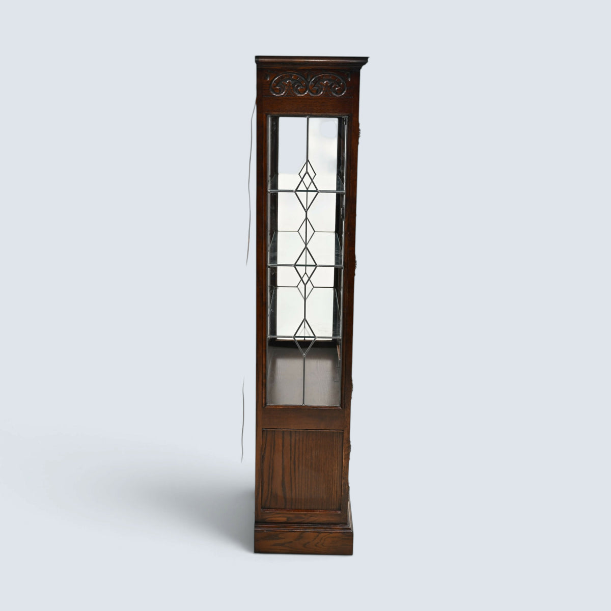 Old Charm Display Cabinet 3 Glass Shelves Tudor Brown #2155 FREE UK Delivery*