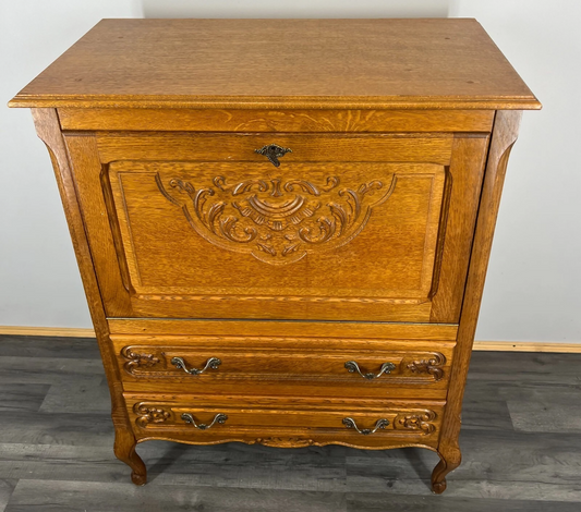 Cabinet Vintage French Louis XIV Style Drop Front Cupboard Sideboard LOT 2646