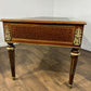 Continental Reproduction Walnut Veneered Tooled Inlaid Desk (style of Louis XVI)