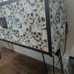 Gplan Sideboard Drinks Cocktail Cabinet Black And White Skull Print Painted Upcycled Furniture