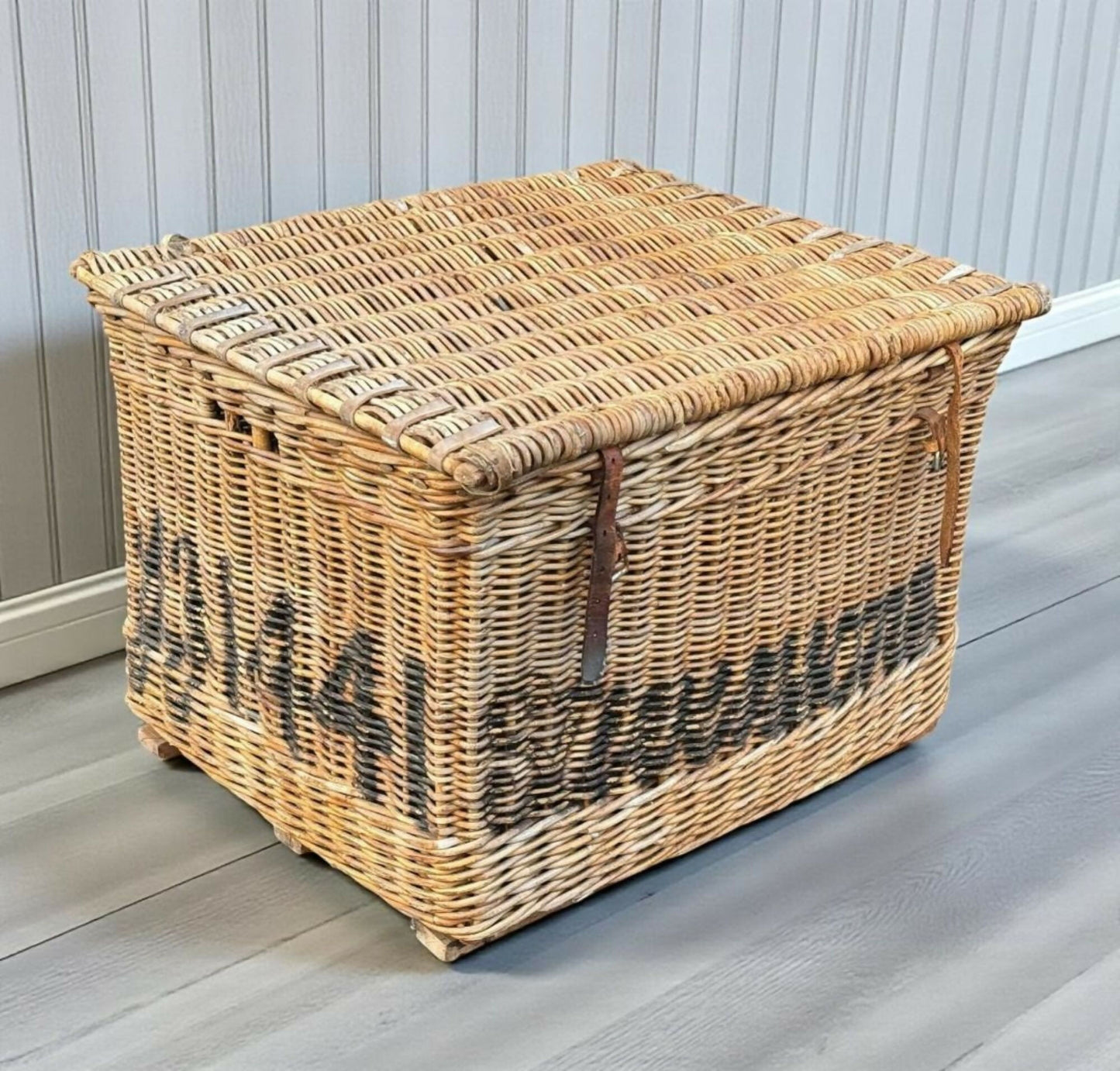 Large Antique Wicker Log Basket