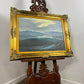 Oil on Canvas Seascape Painting – Signed “Sauli” – Ornate Gilt Frame