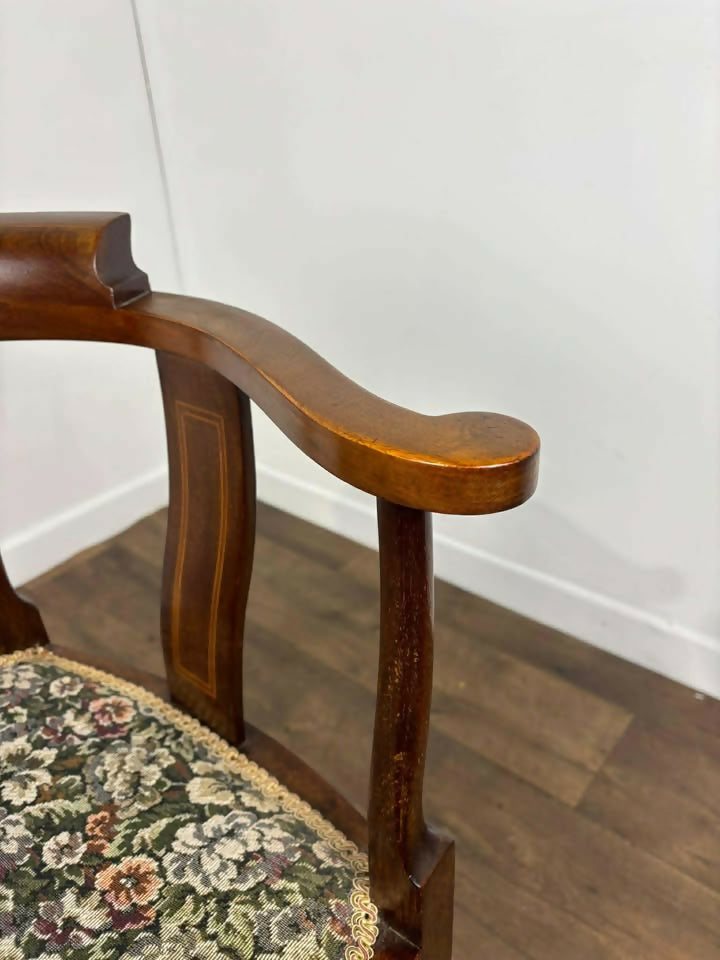 Edwardian Inlaid Mahogany Corner Chair