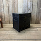 Leather 2 Draw Accent Blue Vintage Storage Trunk End Table