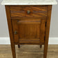 Bedside Table Antique French Style Marble Top Oak Cabinet Nightstand LOT 6245