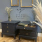 PRO SPRAY painted stag bedside tables dark matt blue…. ANY COLOUR