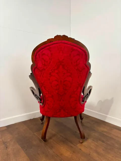 Victorian Mahogany Show Frame Easy Armchair