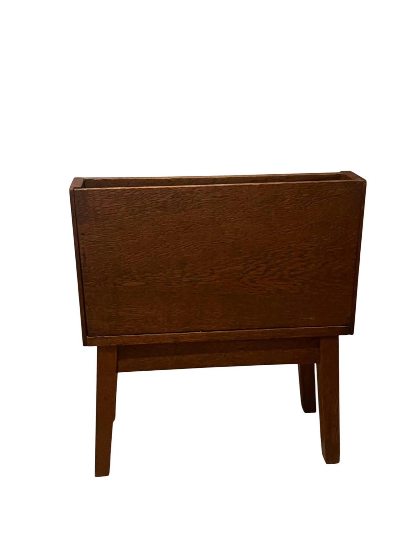 Vintage Art Deco period Oak book and magazine rack