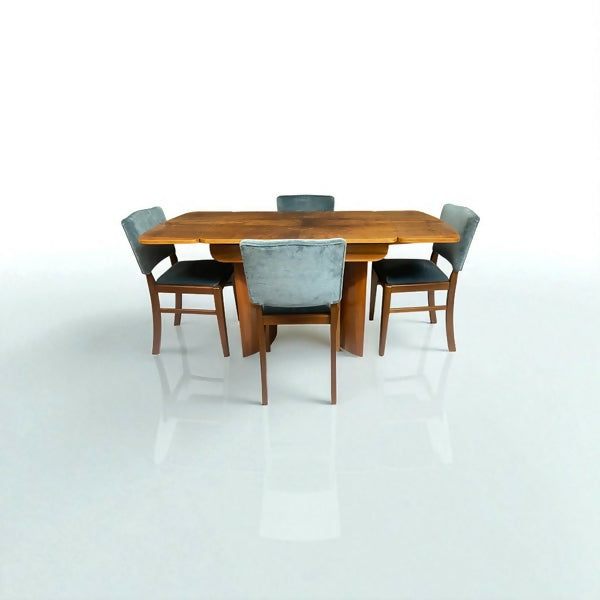 Beautility Mid Century Walnut Dining Table With 4 Chairs