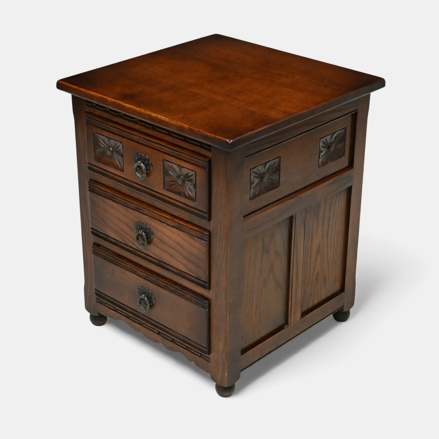 Small Chest Of Drawers Old Charm Bedside 3 Drawers Tudor Brown FREE UK Delivery*. SBR11021/0710E