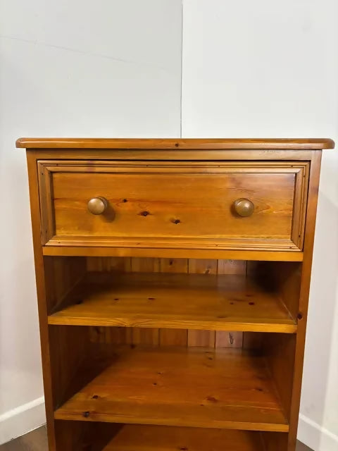 Contemporary Pine Bookcase With Drawer