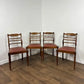 Reproduction Set Of Four Mahogany Inlaid Dining Chairs – Salmon Pink Upholstery