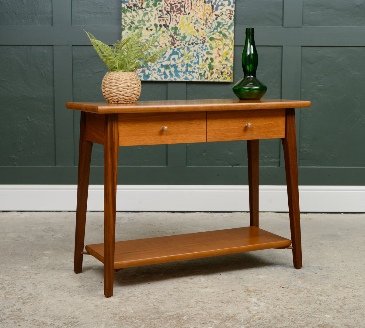 Mid Century Style Console Table with Drawers