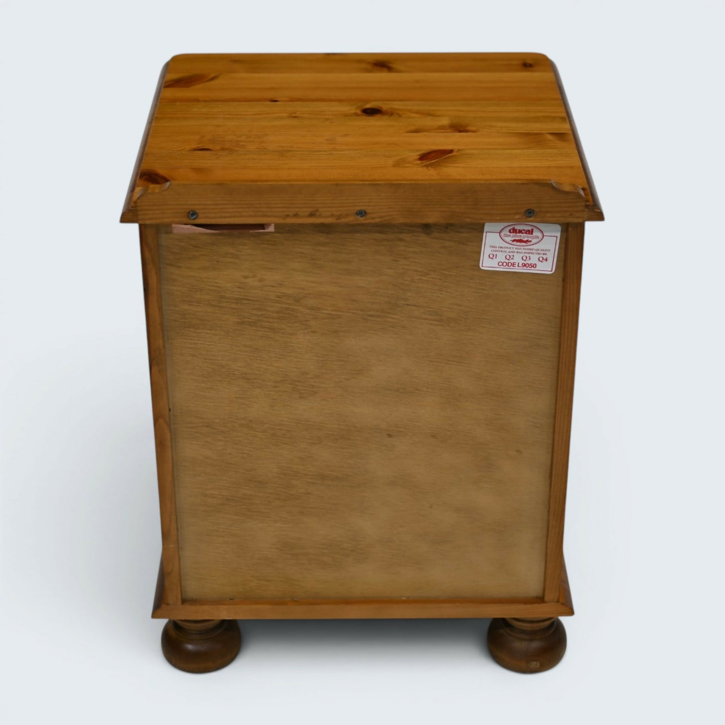 Ducal Bedside Cabinet Knotted Pine Drawer and Cupboard Bun Feet FREE UK Delivery