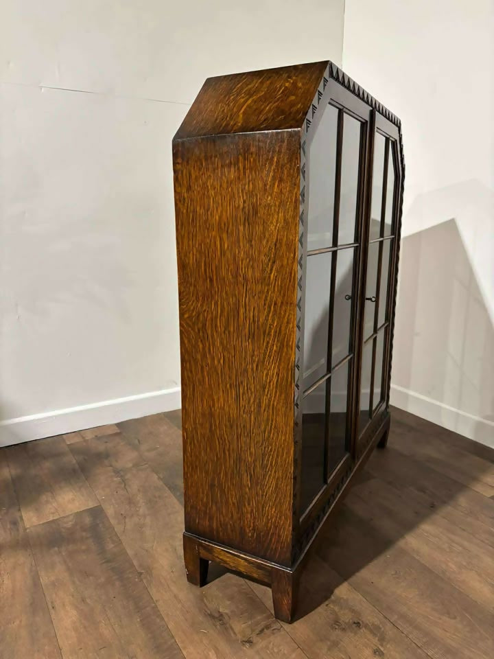 Vintage Oak Art Deco Bookcase