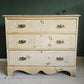Antique Pine Chest of Drawers with stencils , three large drawers