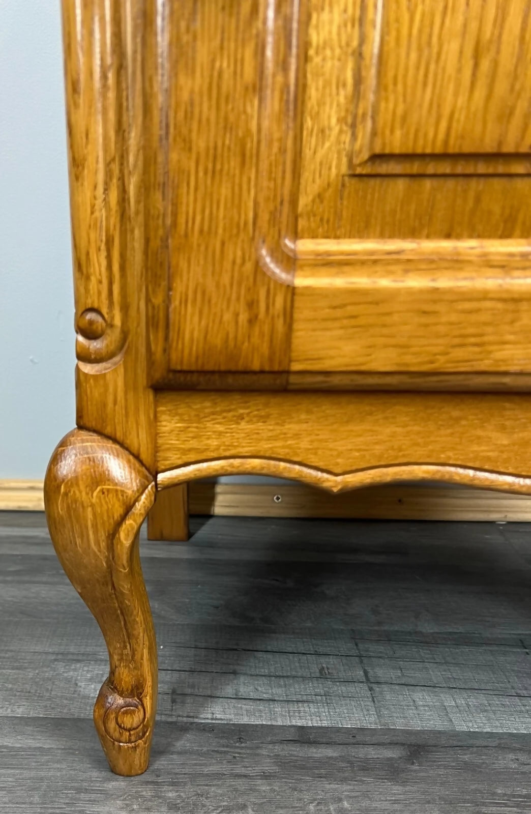 Pair of Bedside Tables Vintage French Louis Oak Nightstands Cabinets LOT 3517
