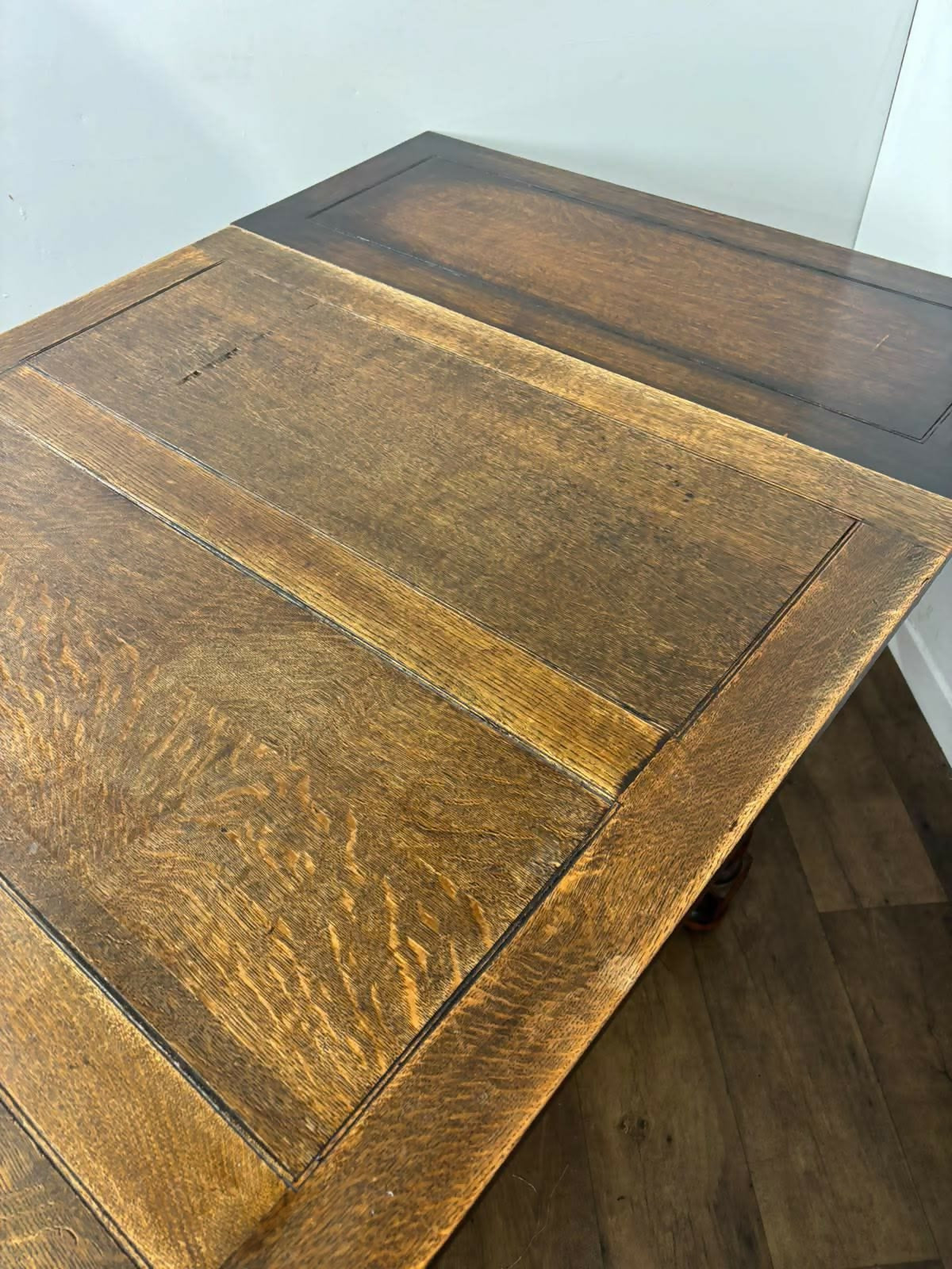 Vintage Oak Draw Leaf Dining Table – Barley Twist Base