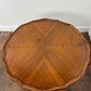 Vintage Walnut Veneer Scalloped Edge Coffee Table