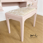 Dusky blush pink Stag Minstrel dressing table set with blossom and butterfly design.