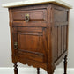 Bedside Table Antique French Style Marble Top Oak Cabinet Nightstand LOT 6246
