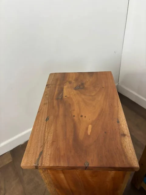 Pair of Reclaimed Indian Wood Bedside Cabinets