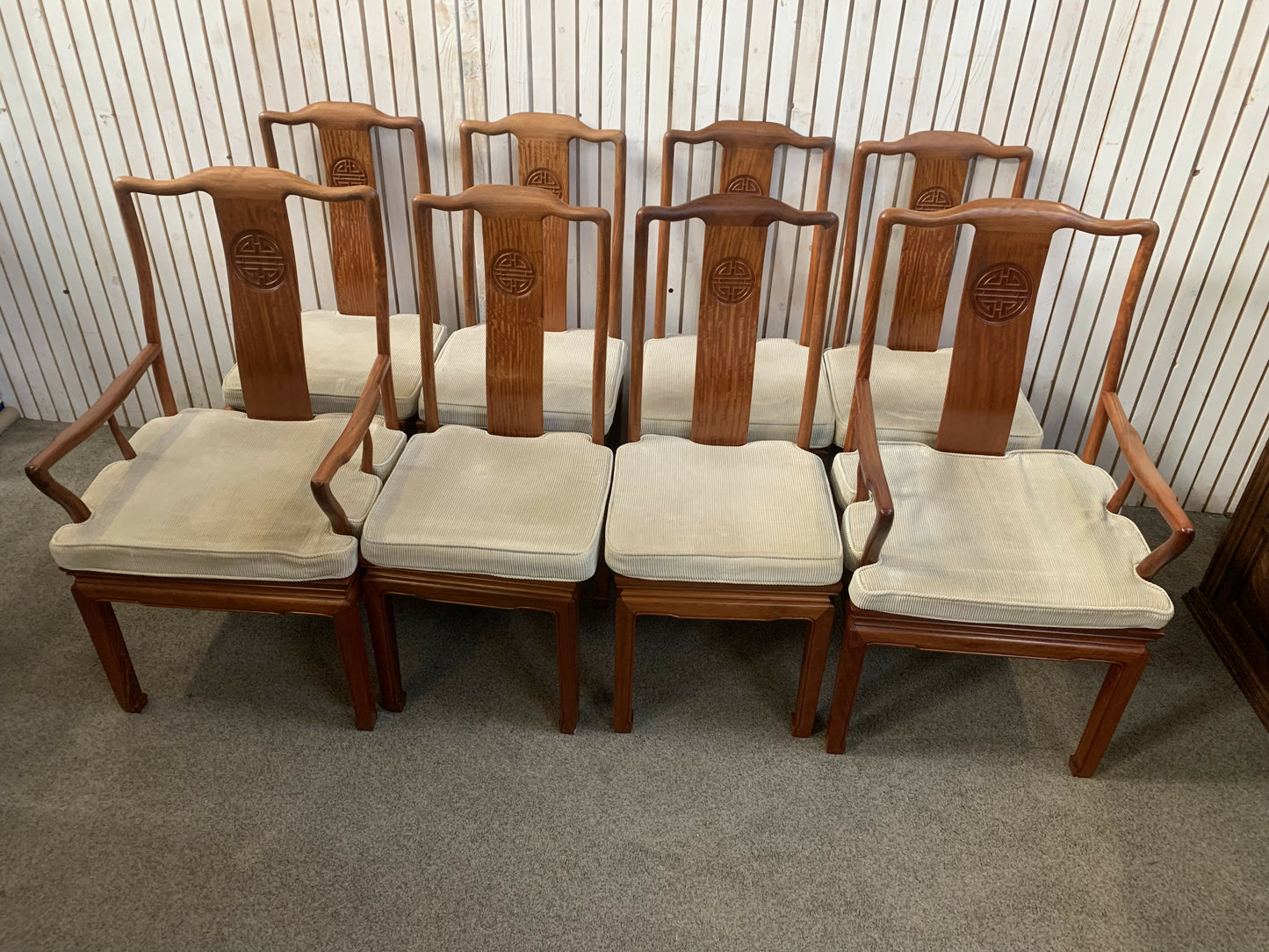 Chinese rosewood extension dining table with 8 chairs