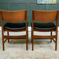 4 x Danish Teak Mid Century Dining Chairs with Black Seats -Glostrup Mobelfabrik