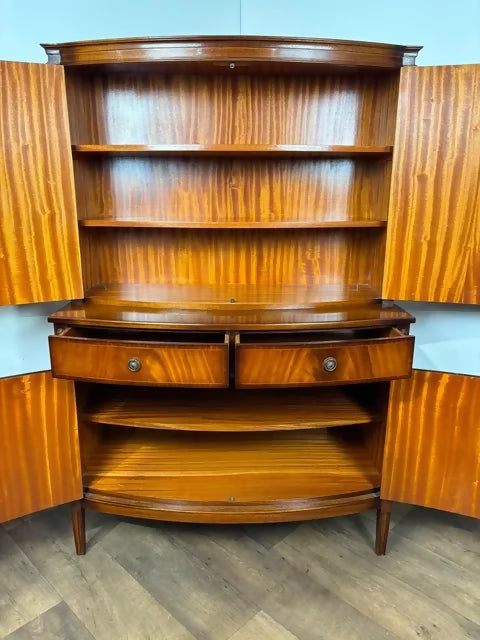 Reproduction Mahogany Bow Fronted Side Cabinet