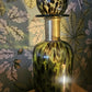 Green Glass Apothecary Bottle with Brass Collar