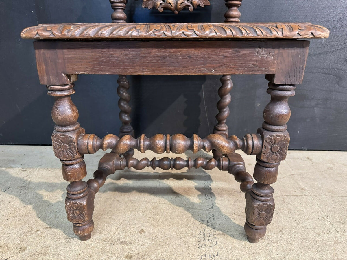 Set 6 French Carved Oak Dining Chairs
