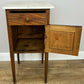 Bedside Table Antique French Style Marble Top Oak Cabinet Nightstand LOT 6245