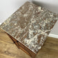Bedside Table Antique French Style Oak Carved Marble Top Cabinet LOT 6602