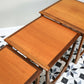G Plan Nest of Three Tables Astro Design with Teak Tops and Afromosia Legs.