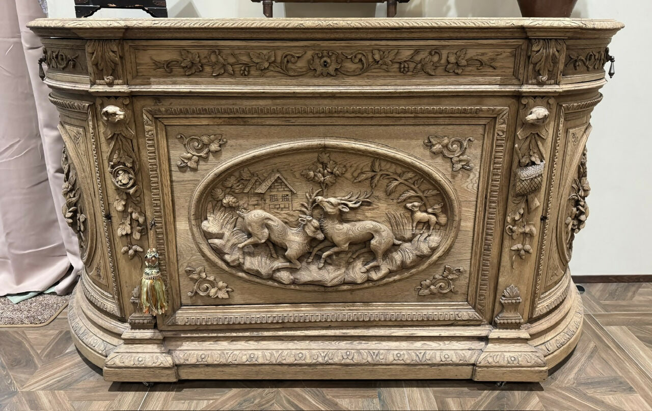 Wonderful French Oak Hunting Sideboard
