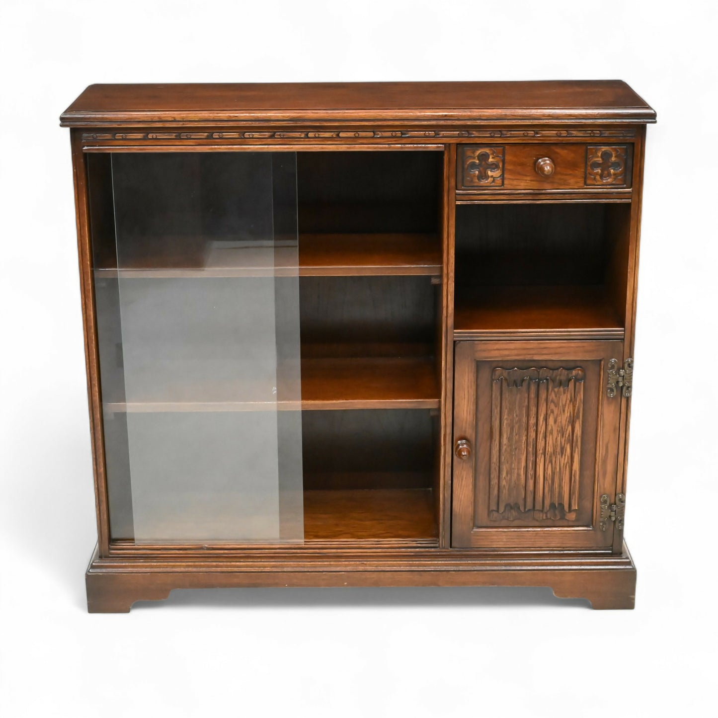 Old Charm Small Bookcase Cupboard Drawer Tudor Brown Finish FREE UK Delivery*. SBR10780/3107E