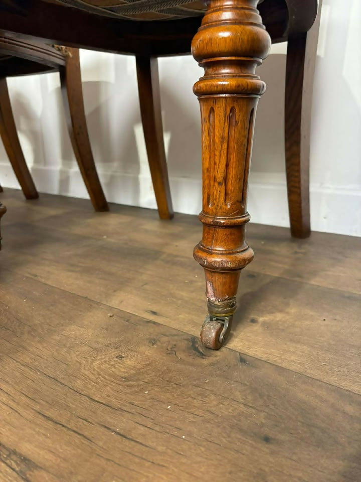 Victorian Set of Six Carved Walnut Dining Chairs