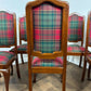 Set Of Six Antique Tartan Upholstered Dining Chairs
