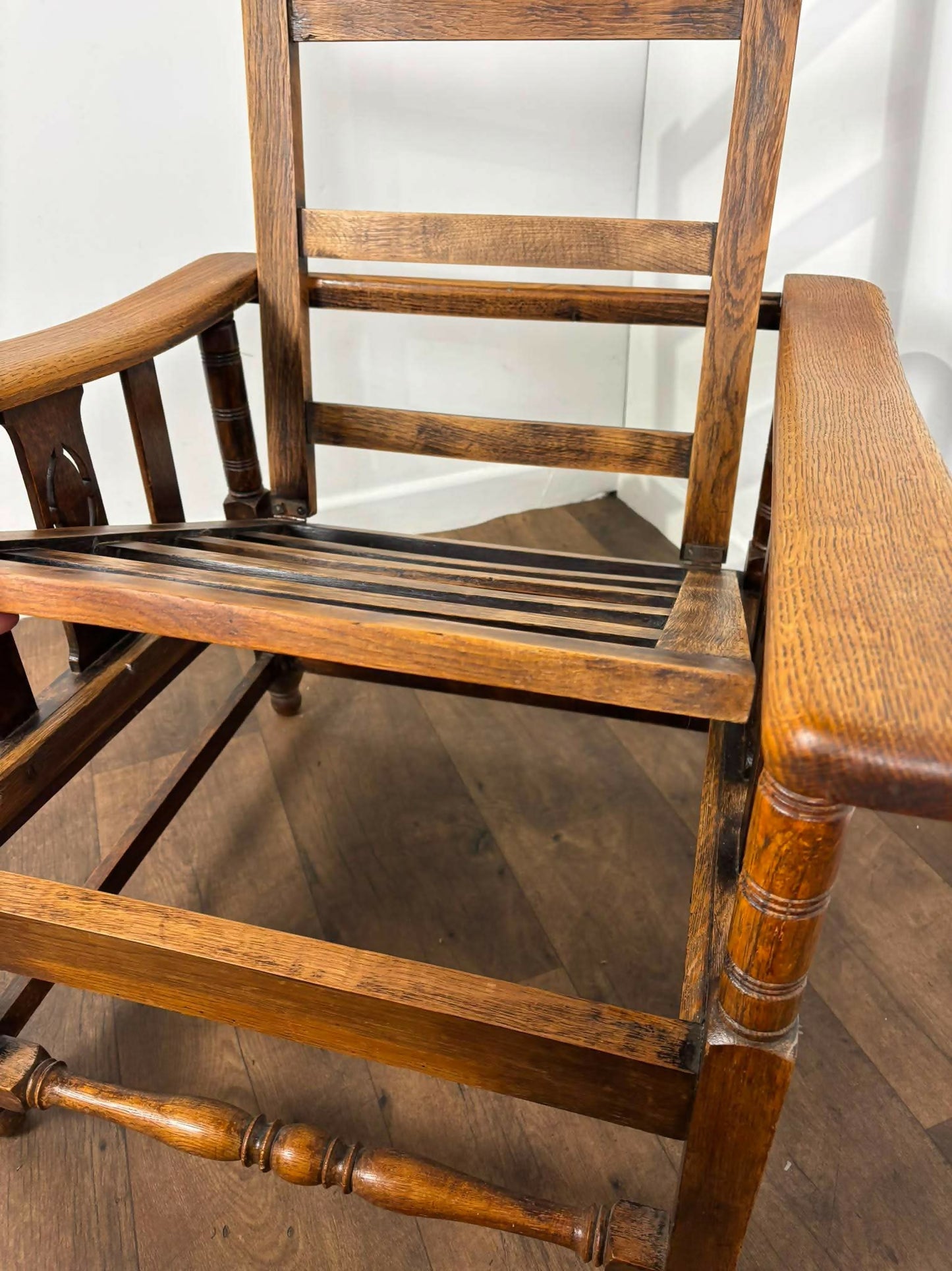 Vintage Oak Reclining Armchair