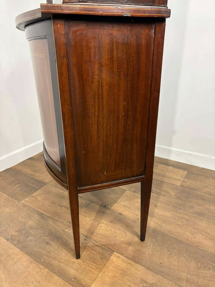 Edwardian Inlaid Mahogany Narrow Display Cabinet