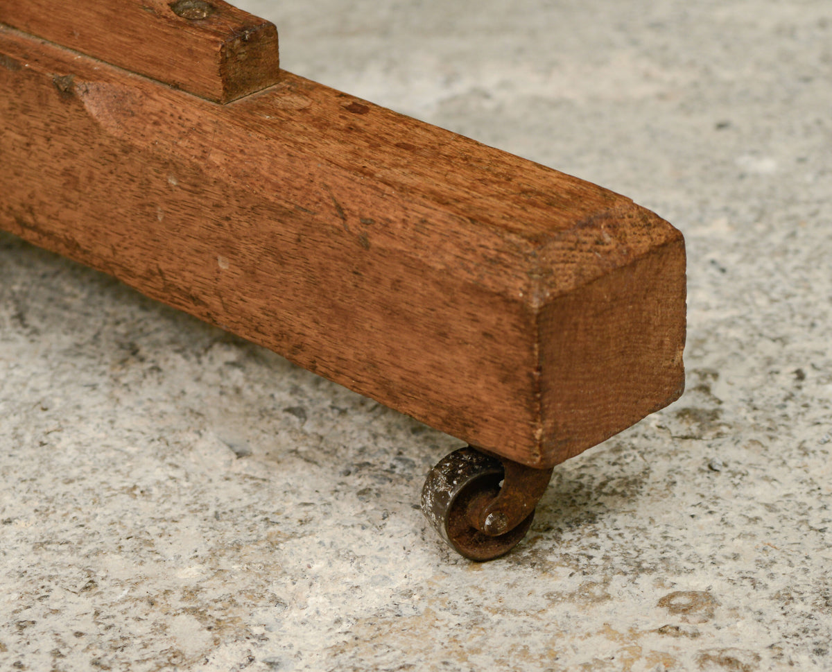 Antique Oak Shop/Cloakroom Clothes Hanging Rail - Coat Rack - Open Wardrobe